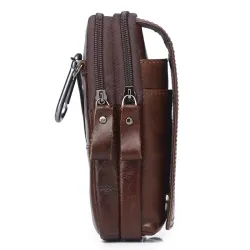 Vintage small shoulder bag - waist pack - genuine leather - flap designBags