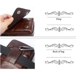 Vintage small shoulder bag - waist pack - genuine leather - flap designBags