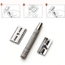 Shaving razor - double edge - with 10 shaving bladesShaving
