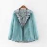 Spring / autumn hooded jacket - two sided - with zipper - cartoon printJackets