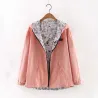 Spring / autumn hooded jacket - two sided - with zipper - cartoon printJackets