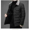 Fashionable warm short jacket - down windbreaker - with detachable fur collarJackets