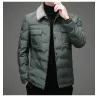 Fashionable warm short jacket - down windbreaker - with detachable fur collarJackets