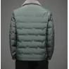 Fashionable warm short jacket - down windbreaker - with detachable fur collarJackets