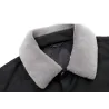 Fashionable warm short jacket - down windbreaker - with detachable fur collarJackets