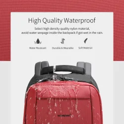 Fashionable backpack - anti-theft - USB charging port / earphone jack - for 15.6inch laptop - waterproofBackpacks
