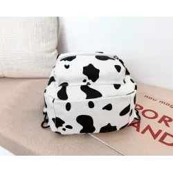 Mini canvas backpack - with zipper - cow milk printBackpacks