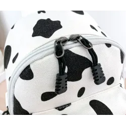 Mini canvas backpack - with zipper - cow milk printBackpacks