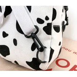 Mini canvas backpack - with zipper - cow milk printBackpacks