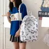 Fashionable backpack - large capacity - with dogs / butterflies / feathers printBackpacks