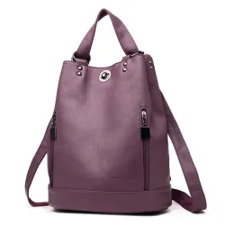 Fashionable leather backpack - multifunction vintage shoulder bag - large capacityBackpacks