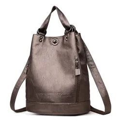 Fashionable leather backpack - multifunction vintage shoulder bag - large capacityBackpacks