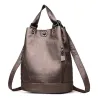 Fashionable leather backpack - multifunction vintage shoulder bag - large capacityBackpacks