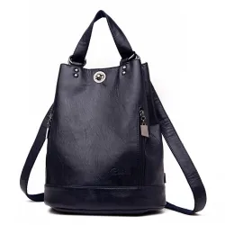 Fashionable leather backpack - multifunction vintage shoulder bag - large capacityBackpacks