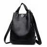 Fashionable leather backpack - multifunction vintage shoulder bag - large capacityBackpacks