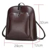 Luxurious vintage backpack - leather shoulder bag - with decorative V letterBackpacks