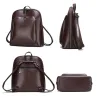 Luxurious vintage backpack - leather shoulder bag - with decorative V letterBackpacks