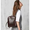 Luxurious vintage backpack - leather shoulder bag - with decorative V letterBackpacks