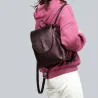 Fashionable leather backpack - shoulder bag - snakeskin patternBackpacks