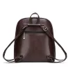 Luxurious vintage backpack - leather shoulder bag - with decorative V letterBackpacks