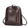 Luxurious vintage backpack - leather shoulder bag - with decorative V letterBackpacks