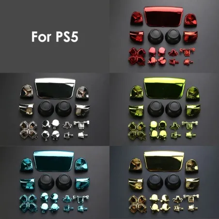 Full chrome set - for Playstation PS5 controller - buttons / thumbsticks / joystick cap / L1 / R1 / L2 / R2 / D-padAccessories