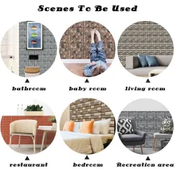 3D wall sticker - self-adhesive tiles - brick simulation - waterproof - 20 * 10cm - 12 / 24 piecesWall stickers