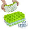 Silicone ice cube tray - honeycomb shaped - reusable - with removable lidBar supply