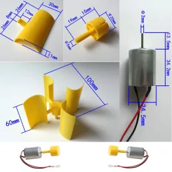 DC micro motor - LED - vertical axis - wind turbine generator bladesElectronics & Tools