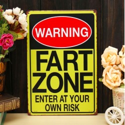 Warning Fart Zone - metal sign - posterPlaques & Signs