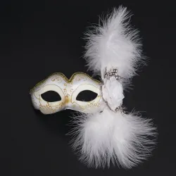 Venetian eye mask - with feathers / glitter - for Halloween / masqueradesMasks