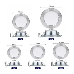 LED ceiling light - recessed round lamp - 5W / 9W / 12W / 15W / 18W - AC 220V-240V - 10 piecesCeiling lights