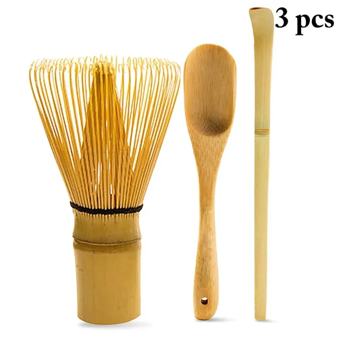 Japanese matcha tea set - bamboo whisk - scoop - tea spoon - 3 piecesCutlery