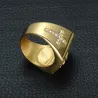 Luxurious gold ring - with Jesus / cross / white cubic zirconia - unisexRings