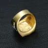 Luxurious gold ring - with Jesus / cross / white cubic zirconia - unisexRings