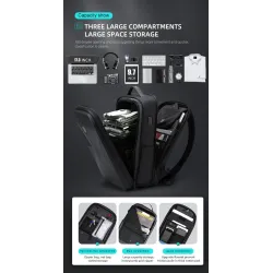 Fashionable backpack - waterproof - anti-theft - USB charging port - for 17.3 Inch laptopBackpacks