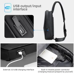 Fenruien - shoulder / crossbody bag - with USB charging port - waterproofBags