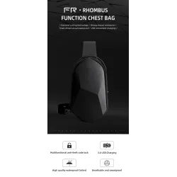 Fenruien - shoulder / crossbody bag - with USB charging port - waterproofBags