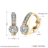 Elegant gold earrings - with round white cubic zirconiaEarrings