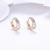 Elegant gold earrings - with round white cubic zirconiaEarrings