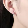 Elegant gold earrings - with round white cubic zirconiaEarrings