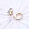 Elegant gold earrings - with round white cubic zirconiaEarrings