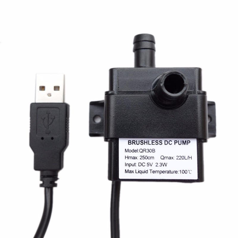 Mini submersible water pump - waterproof - with USB connection - low-noise