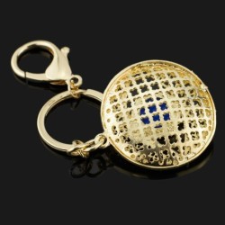 Round hollow keychain - with a crystal eyeKeyrings
