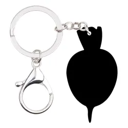 Metal keychain with acrylic red radishKeyrings