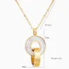 Fashionable gold jewelry set - double circles shell pendant - necklace / earringsJewellery Sets