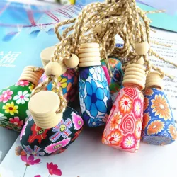 Mini empty colorful bottle - for fragrances - home / car air freshener - with screw cap - hanging rope - 12mlPerfumes