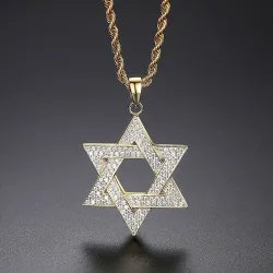 Luxurious necklace with David star - with zircons - unisexNecklaces