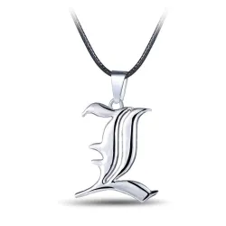 Death note - letter L pendant - with rope necklaceNecklaces