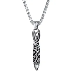 Bullet shaped pendant - with necklace - stainless steelNecklaces